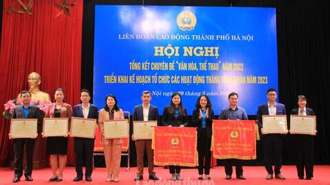 Liên đoàn Lao động thành phố Hà Nội tổng kết chuyên đề “Văn hóa, thể thao” năm 2022