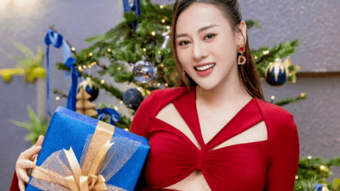 Khoe ảnh Giáng sinh cùng Shark Bình, Phương Oanh thu hút với đường cong mẹ bầu 4 tháng