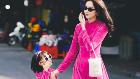Thời trang mẹ con sao Việt: Hoa hậu Đặng Thu Thảo và con gái giản dị mà vẫn sang trọng