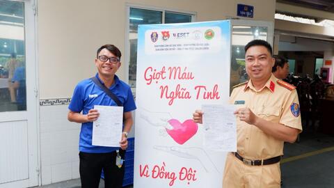 Tuổi trẻ Phòng CSGT TP Hồ Chí Minh tham gia hiến máu tình nguyện