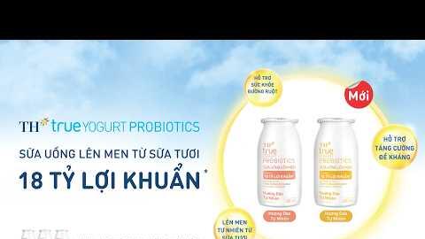 Sữa Uống Lên Men Hương Đào và Hương Dứa Tự Nhiên TH true YOGURT PROBIOTICS Mới | 18 TỶ LỢI KHUẨN