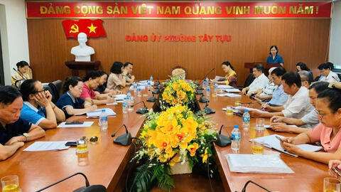 MTTQ Việt Nam phường Tây Tựu lấy ý kiến về Đề án sắp xếp, tổ chức lại tổ dân phố