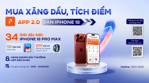 Mua xăng dầu, tích điểm trên App Petrolimex 2.0, săn iPhone 18