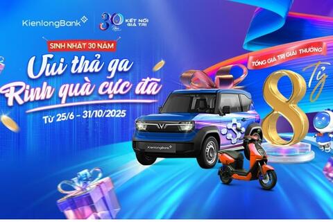 KienlongBank tung “siêu bão” quà tặng 8 tỷ đồng mừng sinh nhật 30 năm