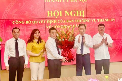 Đồng chí Lê Trung Kiên được phân công làm Phó Trưởng ban Tổ chức Thành ủy Hà Nội