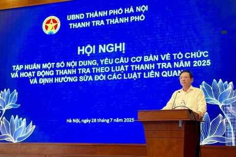 Thanh tra thành phố Hà Nội tập huấn Luật Thanh tra năm 2025
