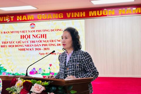 Ứng cử viên HĐND phường Dương Nội - Đơn vị bầu cử số 3 tiếp xúc cử tri