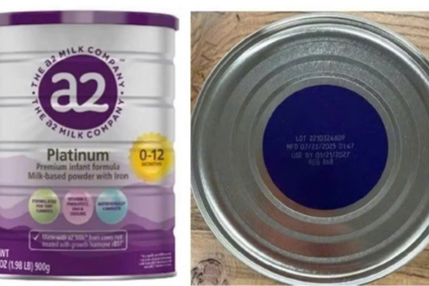 Thu hồi 3 lô sữa bột a2 Platinum Premium dành cho trẻ 0-12 tháng tuổi nghi nhiễm độc tố