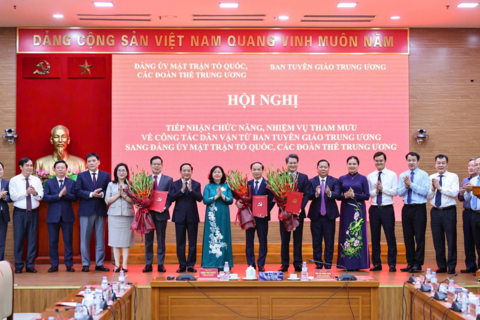 Bộ Chính trị quy định chức năng, nhiệm vụ Đảng ủy Dân vận, Mặt trận và các đoàn thể Trung ương