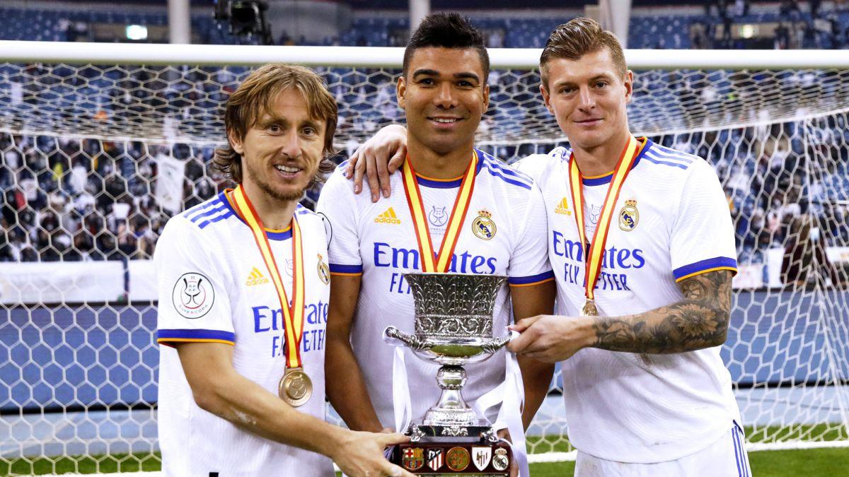 Casemiro, Kroos và Modric giúp Real Madrid giành tổng cộng 15 danh hiệu khi sát cánh cùng nhau lần đầu tiên vào năm 2015. Ảnh: Reuters.