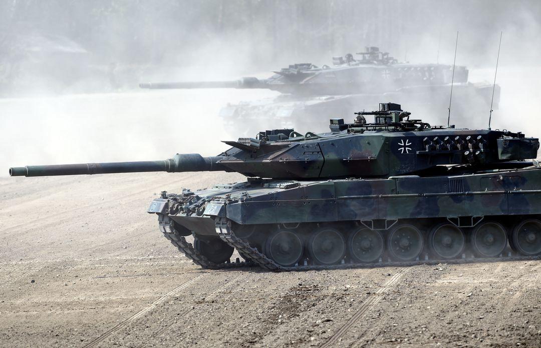 Xe tăng Leopard 2 của Đức tập trận năm 2019. Ảnh: Reuters.