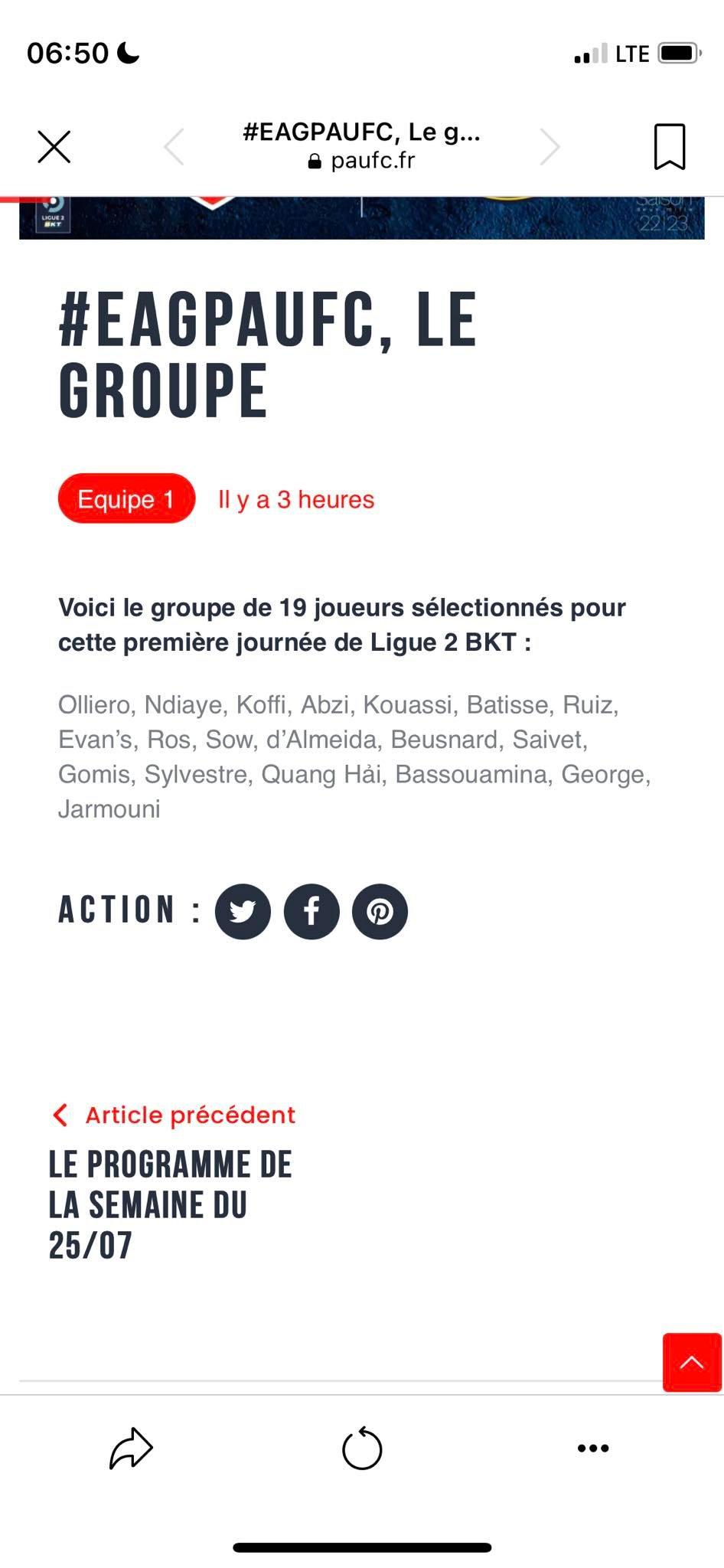 Quang Hải được Pau FC đăng ký vào danh sách thi đấu trận mở màn Ligue 2