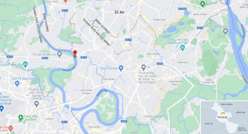 Vị trí cầu Bình Phước. Ảnh: Google Maps.