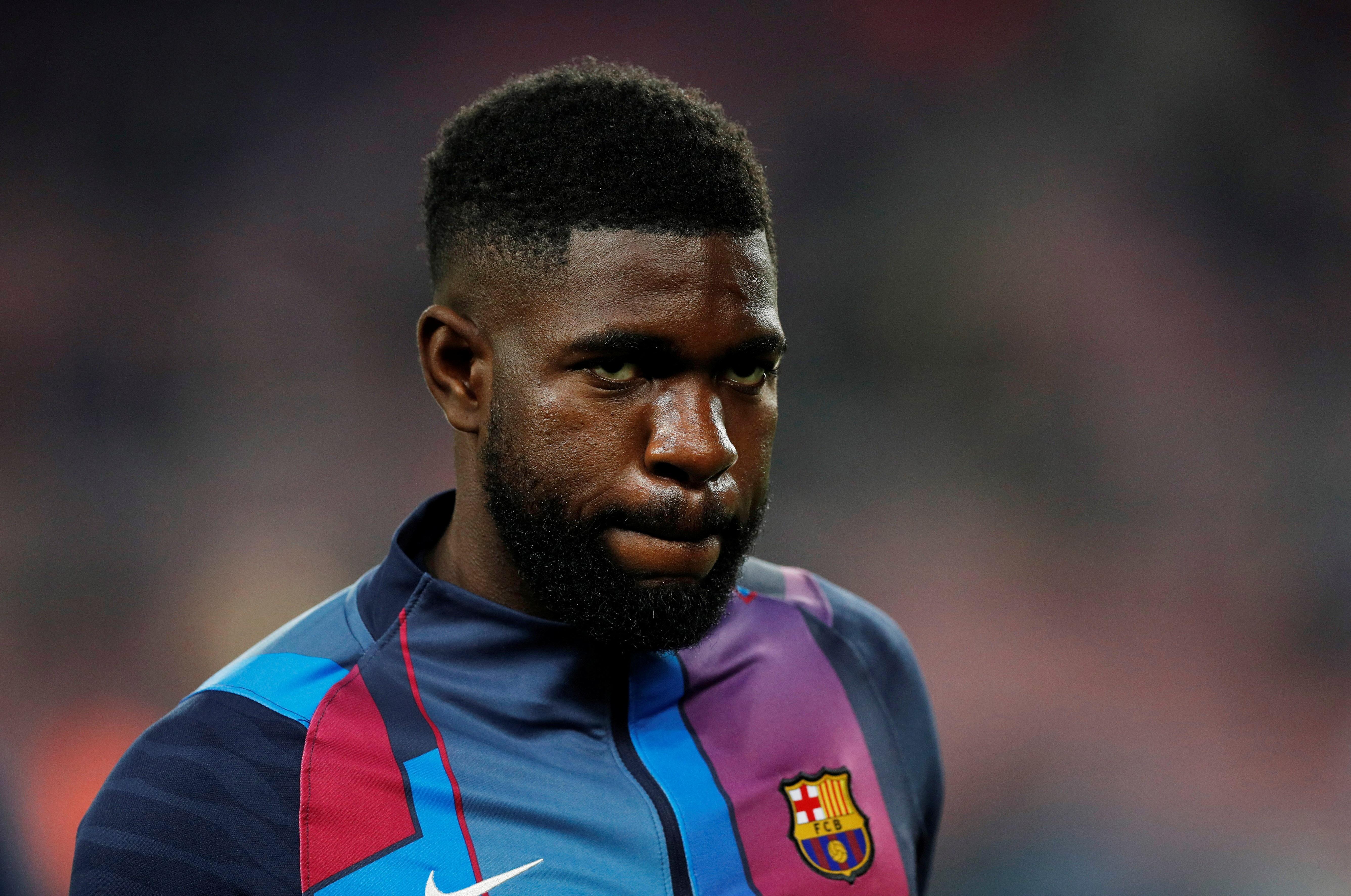 Umtiti từng là nhà vô địch World Cup trong màu áo tuyển Pháp. Nhưng vài năm gần đây, chấn thương liên miên hủy hoại sự nghiệp của anh. Ảnh: Reuters.