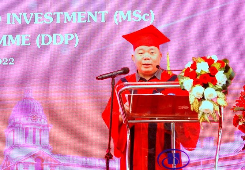 PGS.,TS. Nguyễn Trọng Cơ - Giám đốc Học viện Tài chính phát biểu tại buổi lễ.