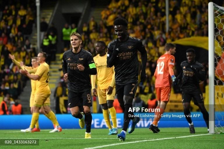 Bukayo Saka ghi bàn thắng duy nhất của trận đấu. Ảnh: AFP.