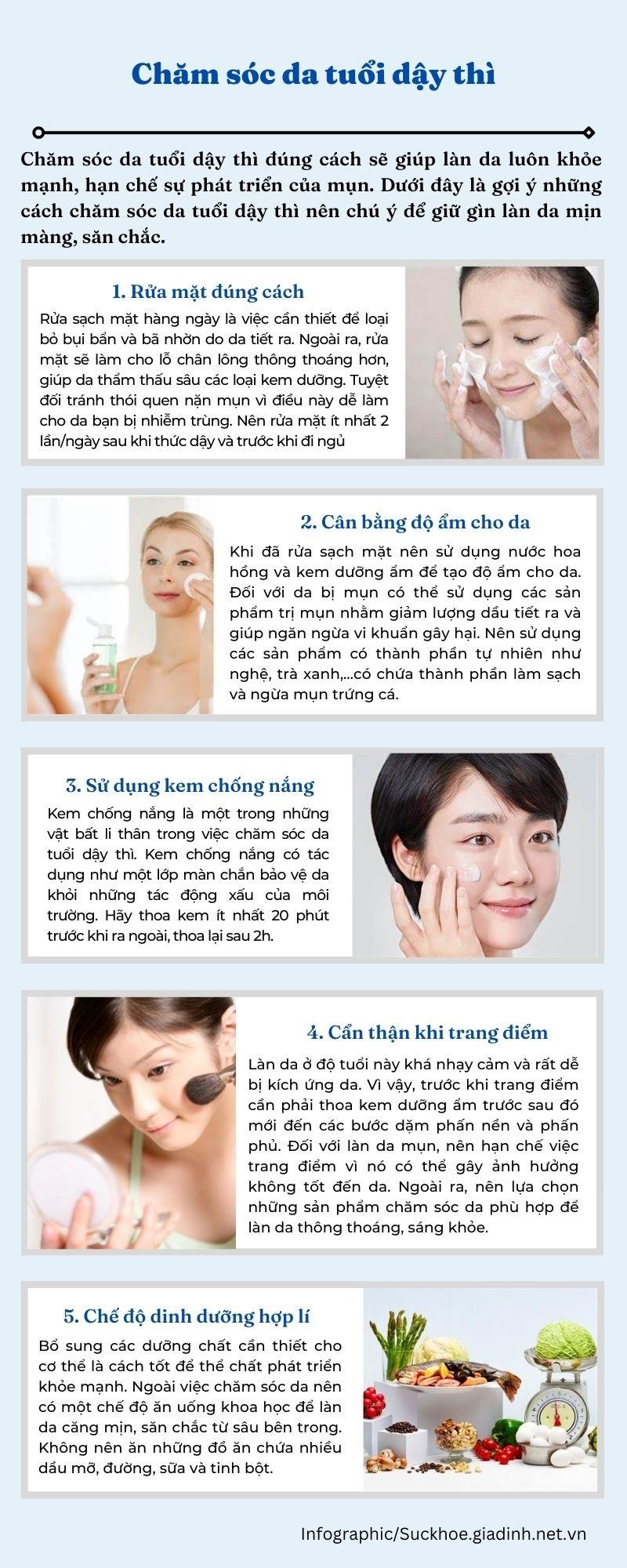 Cách chăm sóc da khoa học tuổi dậy thì - Ảnh 1.