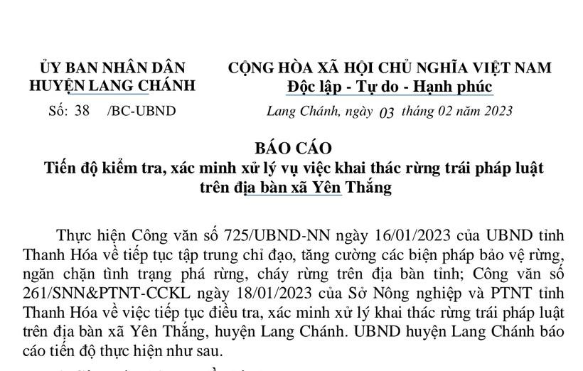 Huyện Lang Chánh báo cáo vụ chặt phá hàng trăm cây gỗ rừng tự nhiên ảnh 1