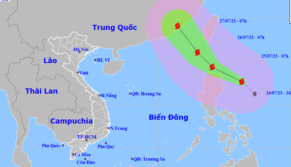 Tin bão mới nhất bão Doksuri tăng cấp tiến gần Biển Đông, có khả năng mạnh thêm  - Ảnh 3.