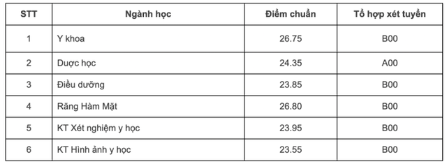 Điểm chuẩn đại học 2023: Tổng hợp điểm chuẩn tất cả các trường khối y dược hàng đầu cả nước - Ảnh 4.