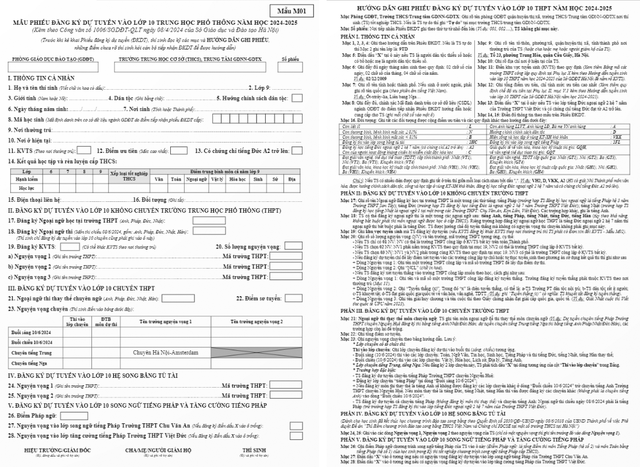 Công bố mẫu phiếu đăng ký dự tuyển vào lớp 10 THPT năm học 2024-2025- Ảnh 2.