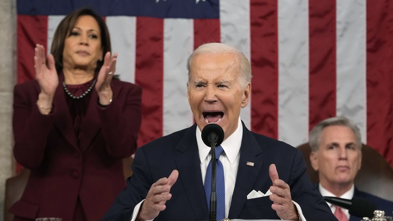 Tổng thống Mỹ Joe Biden trong Thông điệp Liên bang năm 2023.