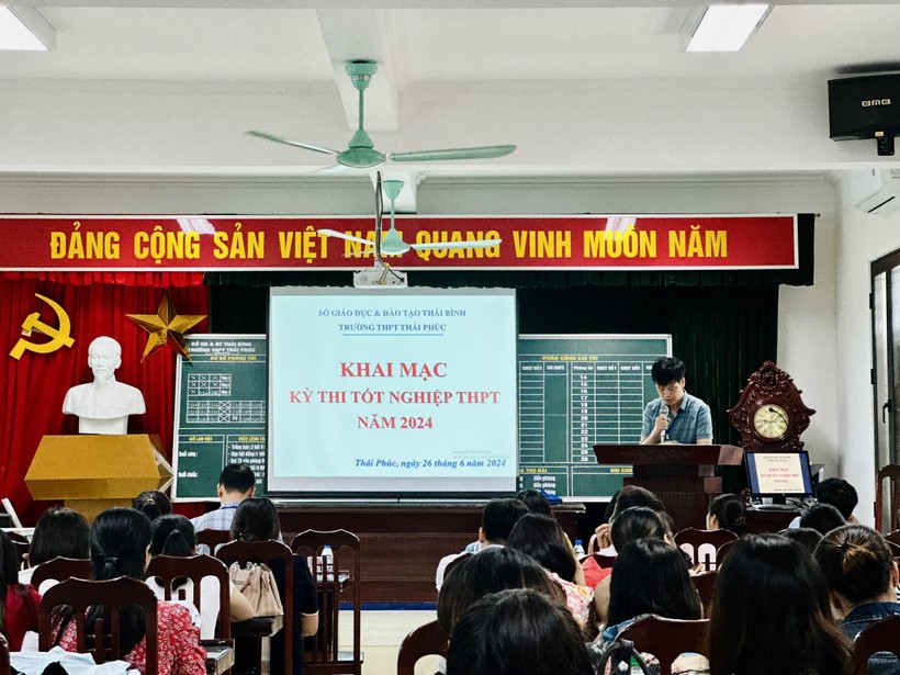 Khai mạc Kỳ thi tốt nghiệp THPT năm 2024 tại Điểm thi Trường THPT Thái Phúc (Thái Bình) sáng 26/6.