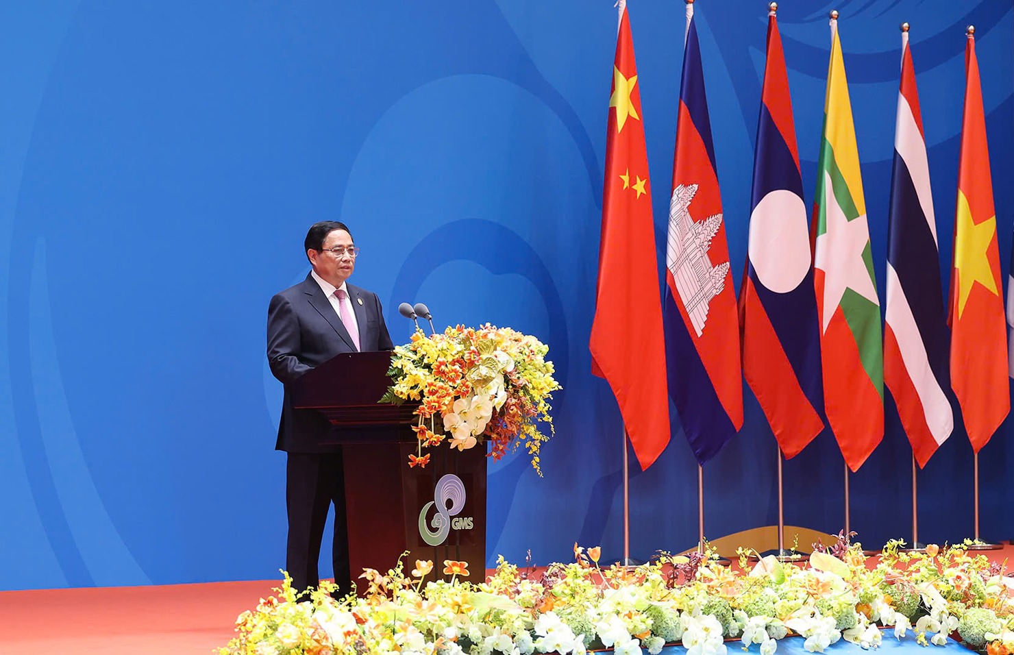Thủ tướng phủ khẳng định, Việt Nam sẽ tiếp tục hợp tác chặt chẽ với các nước thành viên và các đối tác phát triển để cùng xây dựng một tiểu vùng Mekong mở rộng đổi mới, sáng tạo, năng động và phát triển bền vững, thịnh vượng - Ảnh: VGP/Nhật Bắc  