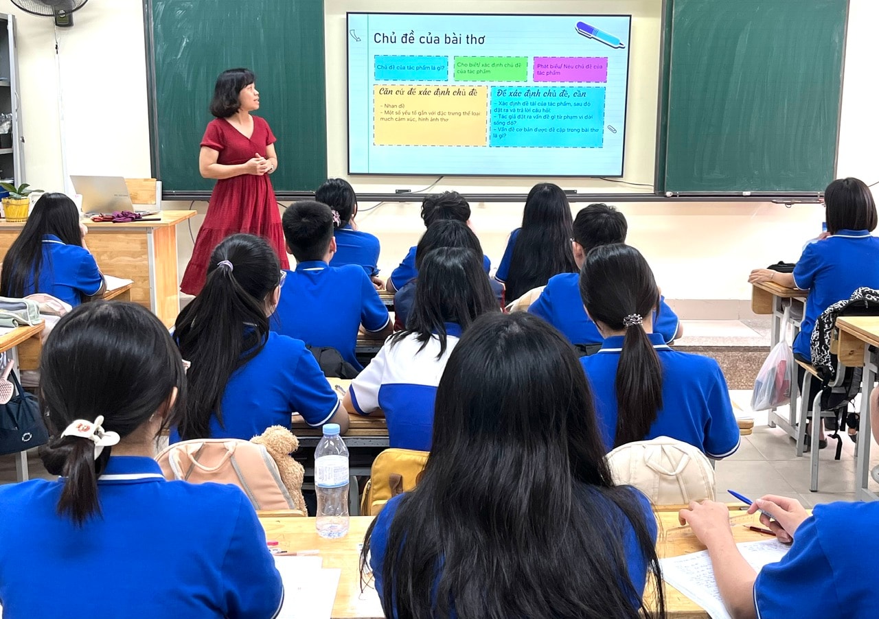 Giờ ôn tập của học sinh lớp 9 Trường THCS Chương Dương (quận Hoàn Kiếm). Ảnh: Lê Nguyễn