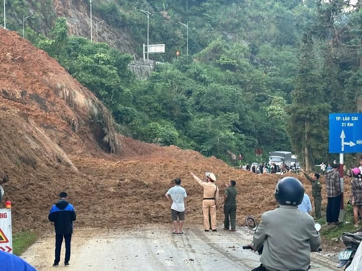 ảnh vị trí sạt lở ở Sa Pa (1)