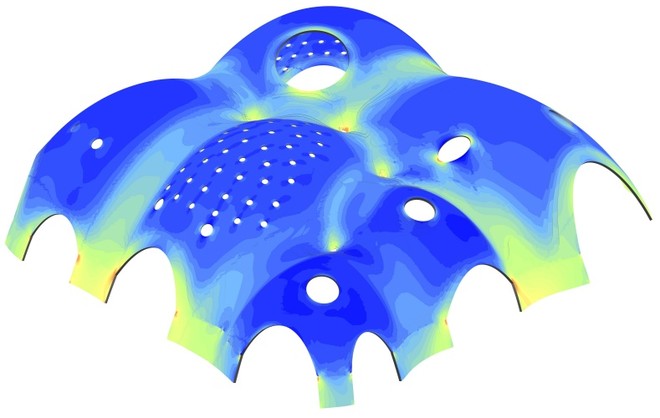 Khi có bão hay động đất, vỏ mái nhà hát sẽ có xu hướng dịch chuyển ngang Khi có bão hay động đất, vỏ mái nhà hát sẽ có xu hướng dịch chuyển ngang