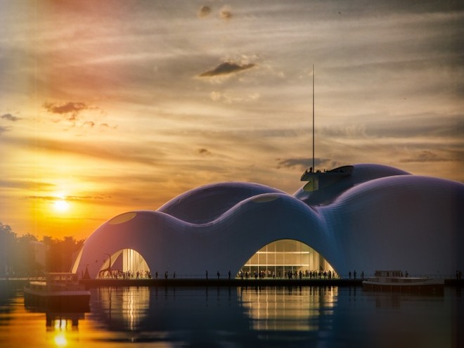 Mái vòm hình sóng nước hồ Tây của nhà hát Opera Hà Nội. Mái vòm hình sóng nước hồ Tây của nhà hát Opera Hà Nội.