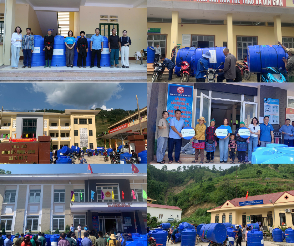 trao tặng bể nước cho dân lào Cai bị hại sau bão số 3 năm 2024