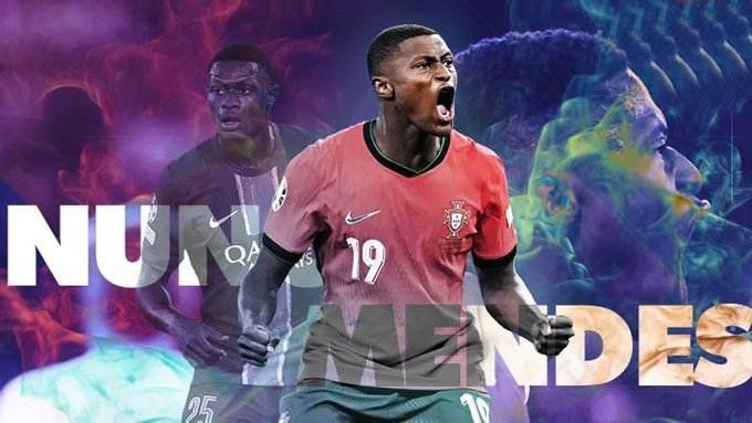Nuno Mendes vượt mặt Messi và Ronaldo về danh hiệu ở tuổi 23.
