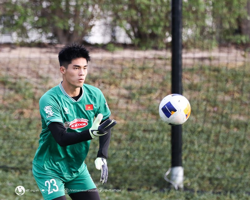Thủ môn Trung Kiên tiết quyết tâm đạt thành tích tốt ở giải châu Á.