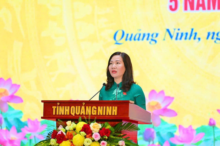 Bà Nguyễn Thị Hạnh, Phó Chủ tịch UBND tỉnh Quảng Ninh phát biểu tại buổi lễ. anh-12.jpg