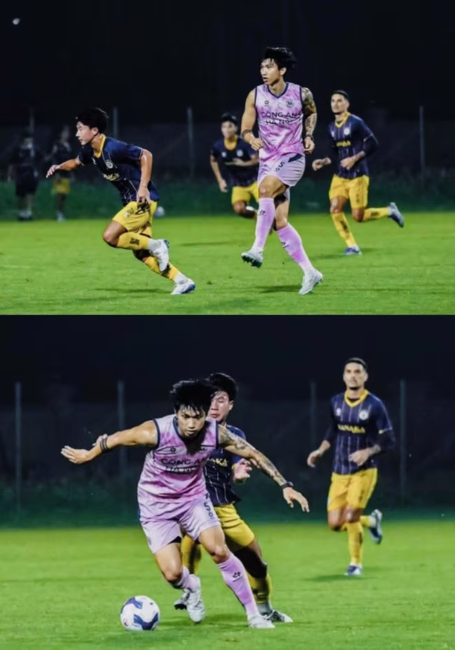 Đoàn Văn Hậu trong trận giao hữu Công an Hà Nội vs Hà Nội FC
