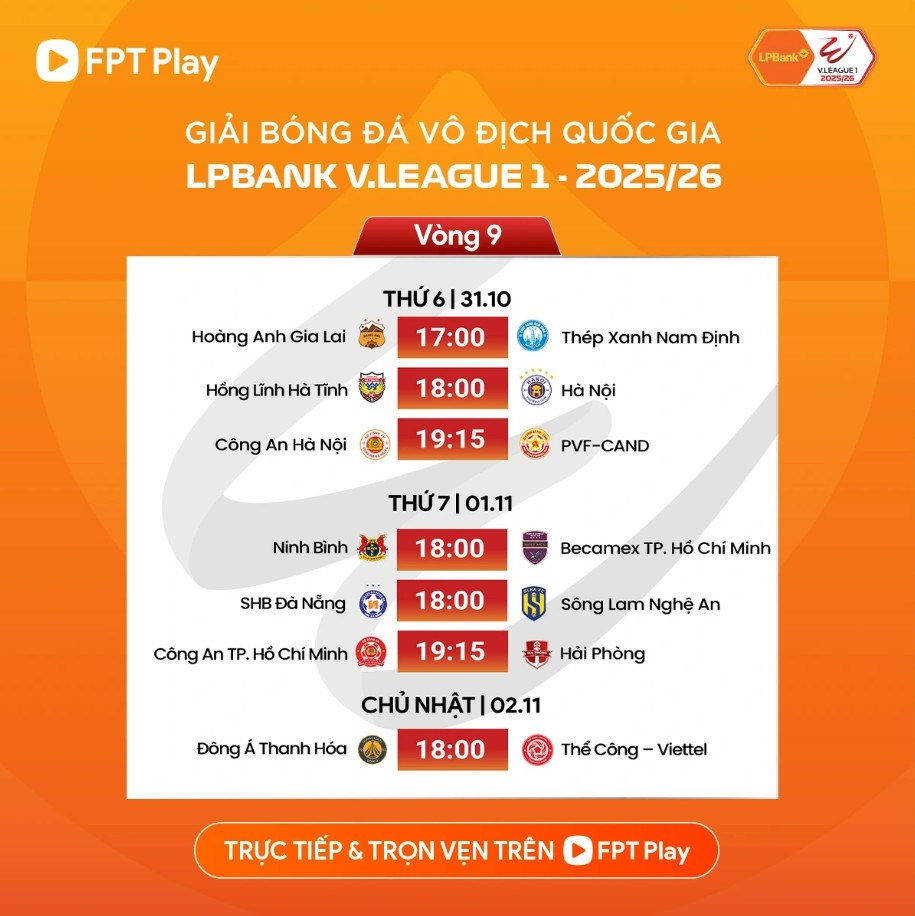 Lịch thi đấu vòng 9 V.League: Các ông lớn tăng tốc - ảnh 3