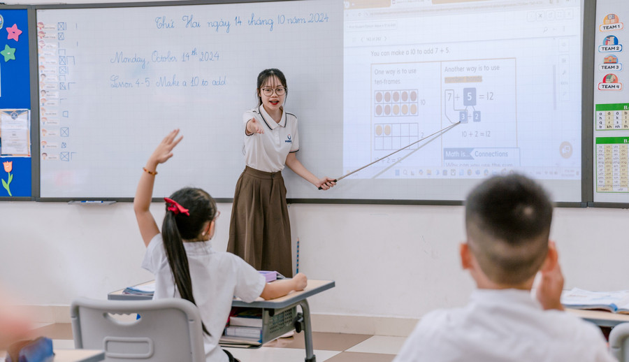 Giờ học tại Trường Tiểu học Phenikaa (Hà Nội). Ảnh: NTCC