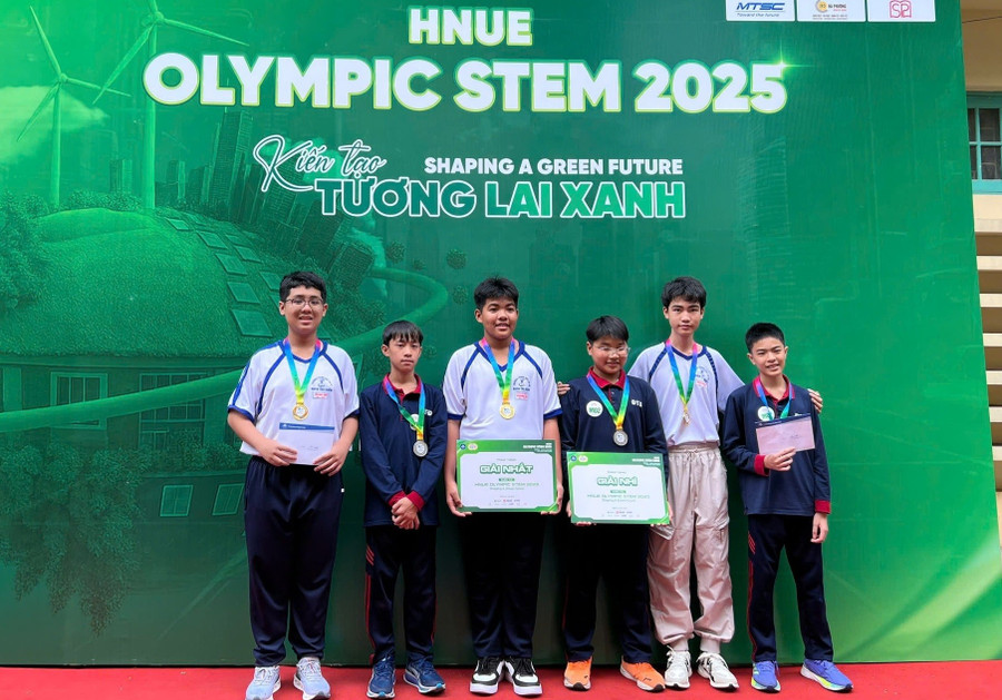 Học sinh Trường THCS Đoàn Thị Điểm (TP Cần Thơ) xuất sắc đoạt giải Vô địch khối THCS tại Cuộc thi HNUE Olympic STEM 2025.