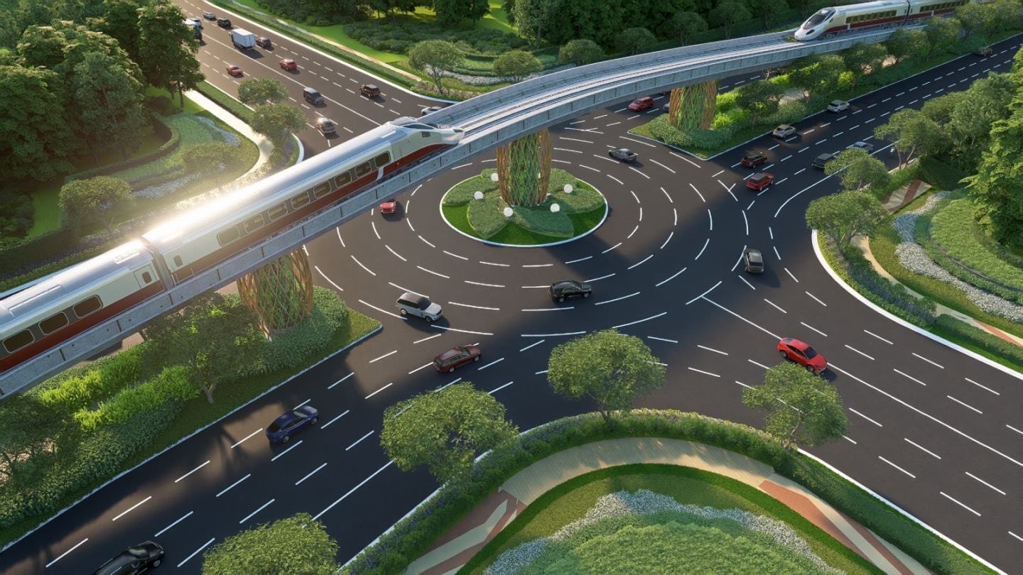 Tàu điện đô thị LRT tại Phú Quốc được thiết kế đi ngầm, đi mặt đất và đi trên cao, kiến tạo trục giao thông thông minh.