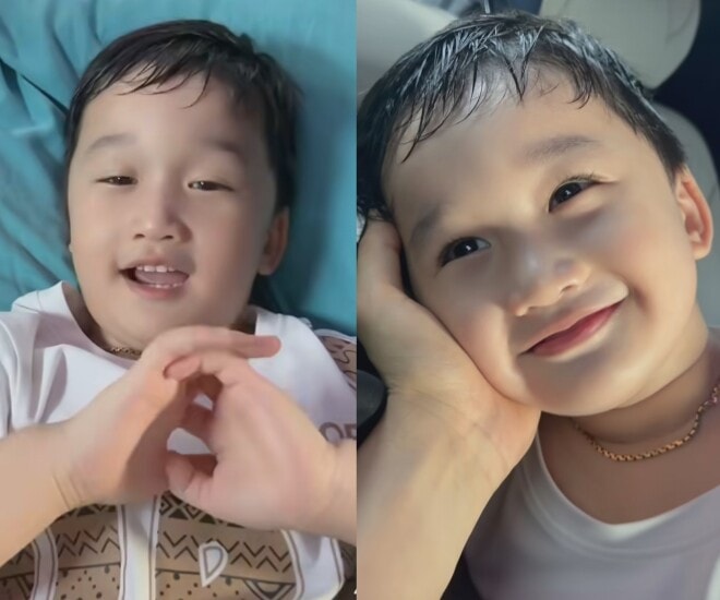 Con trai Thanh Đoàn và Hà Trí Quang trổ tài ca hát, mới 3 tuổi đã muốn nối nghiệp bố tài tử.