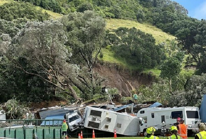 Hiện trường vụ sạt lở đất ở Mount Maunganui, ngày 21/1/2026.