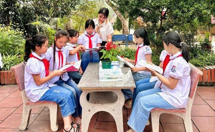 Học sinh Trường Tiểu học thị trấn Hạ Hòa (Hạ Hòa, Phú Thọ). Ảnh: NTCC