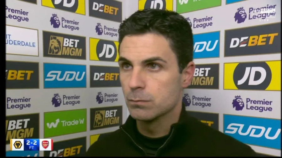 HLV Mikel Arteta thất vọng với màn trình diễn của các học trò khi Arsenal để Wolves cầm hòa 2-2 dù dẫn trước 2 bàn. arrsenal1.jpg