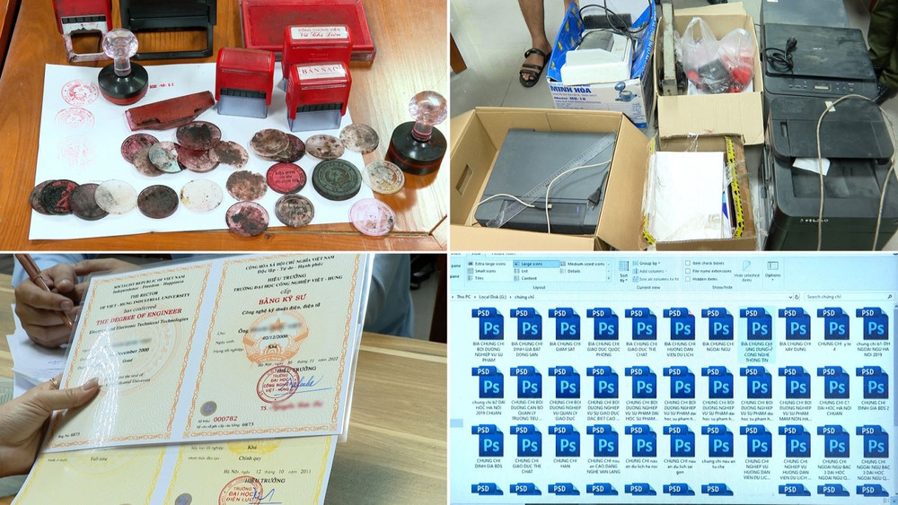Công cụ, phương tiện của các đối tượng sử dụng để làm giấy tờ giả. 21171.jpg