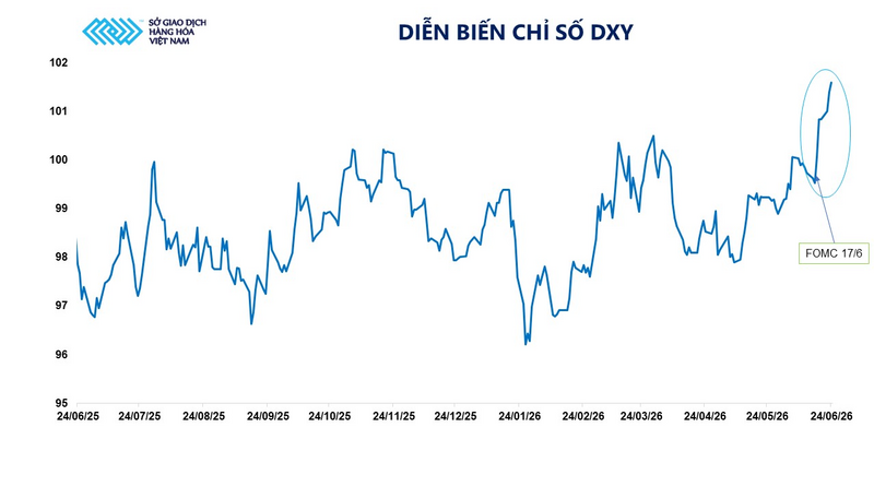 Diễn biến chỉ số DXY. Nguồn: MXV