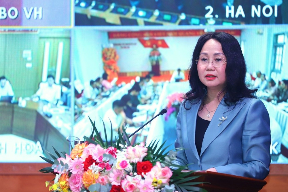 Bộ trưởng Lâm Thị Phương Thanh phát biểu khai mạc Hội nghị. Ảnh: Bộ VHTT&DL 1thanh1.jpg