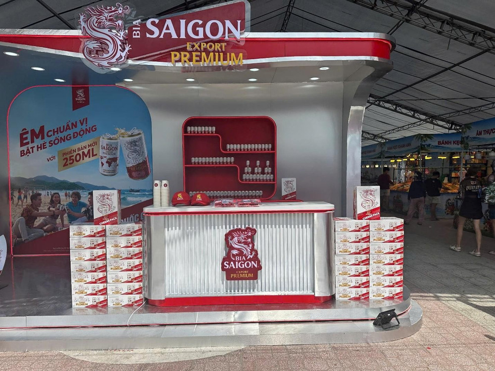 Gian hàng trưng bày của thương hiệu Bia Saigon EP tại Festival Biển Khánh Hòa 2026. Ảnh: SABECO Gian hàng trưng bày của thương hiệu Bia Saigon EP tại Festival Biển Khánh Hòa 2026. Ảnh: SABECO