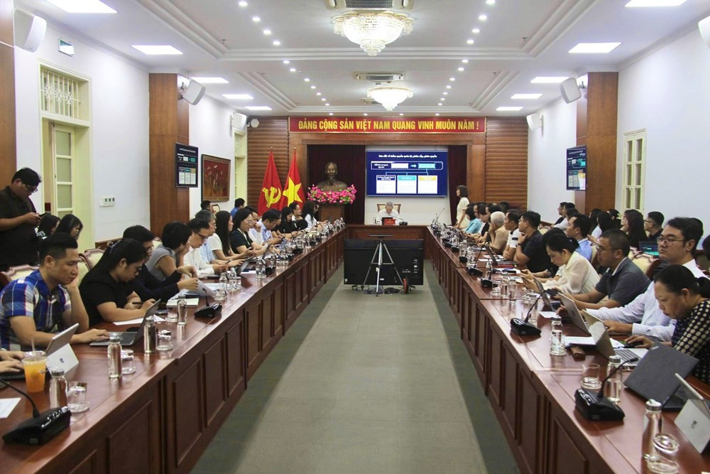 Hội thảo lấy ý kiến hoàn thiện dự thảo Nghị định sửa đổi, bổ sung một số điều Nghị định 147/2024/NĐ-CP. Ảnh: Đình Toán. 1htmx1.jpg